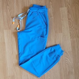 FIGS women's capri blue Siaya Top and Clara Bottoms.  Both XXS.